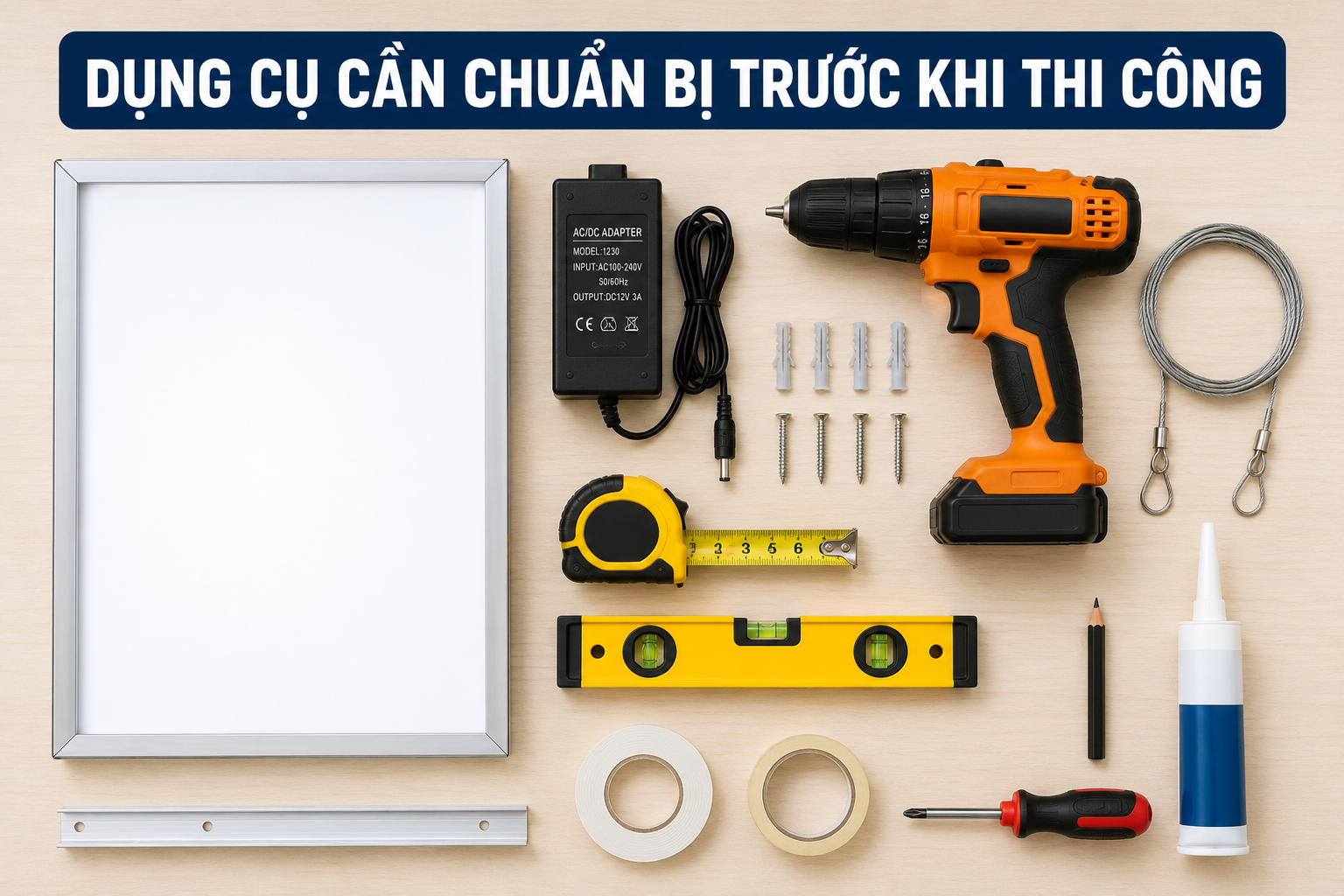 Các dụng cụ cần chuẩn bị trước khi thi công
